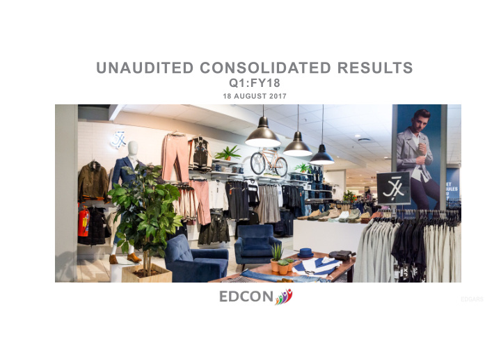unaudited consolidated results