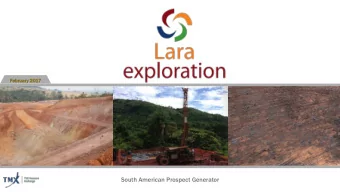 South American Prospect Generator  Forward L  Looking  ng S  Statement  nts  Except for statements