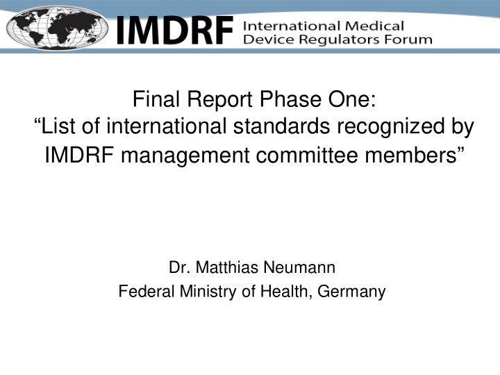 imdrf management committee members