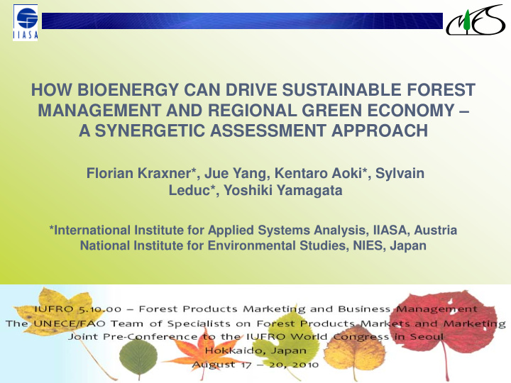 how bioenergy can drive sustainable forest management and