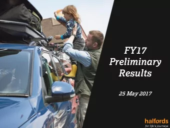 Preliminary  Results 25 May 2017  Market &amp; performance  update  CEO - Jill McDonald  Financial