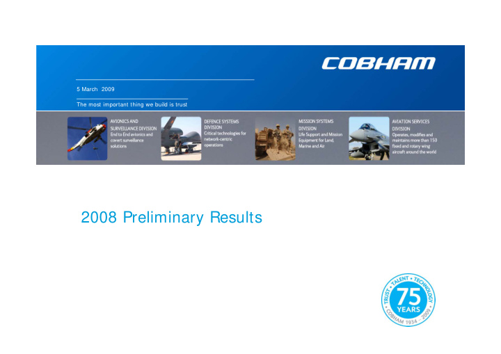 2008 preliminary results