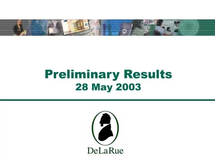 preliminary results