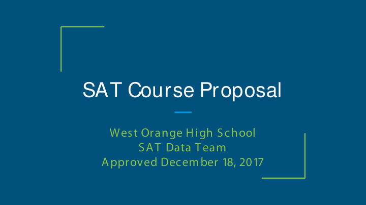 sat course proposal