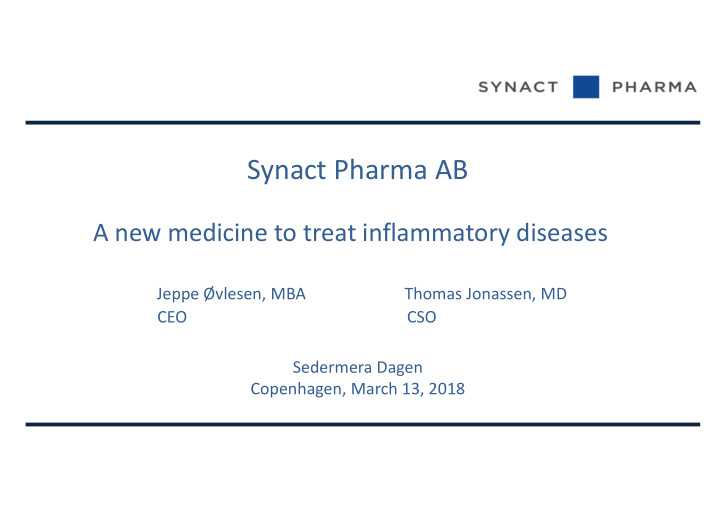 synact pharma ab