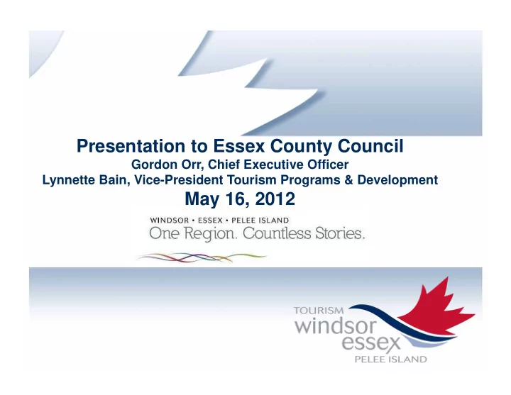 presentation to essex county council