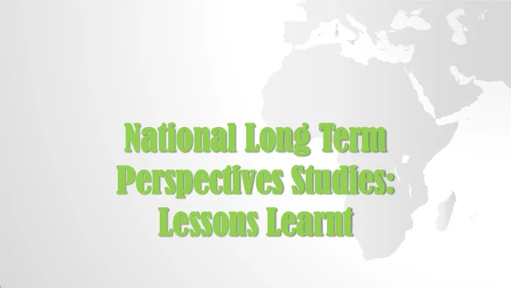 nat nation ional al long long t ter erm m perspe per