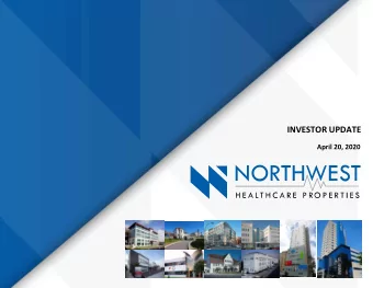 INVESTOR UPDATE  April 20, 2020  DISCLAIMER  This presentation provides a summary description of