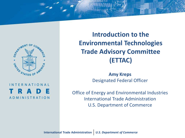introduction to the environmental technologies trade