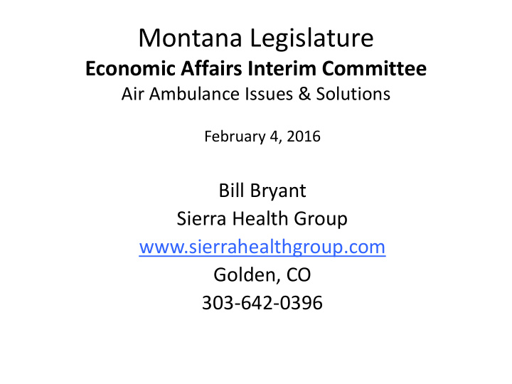 montana legislature
