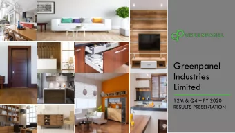 Industries  Limited 12M &amp; Q4  FY 2020  RESULTS PRESENTATION  Disclaimer  Certain statements