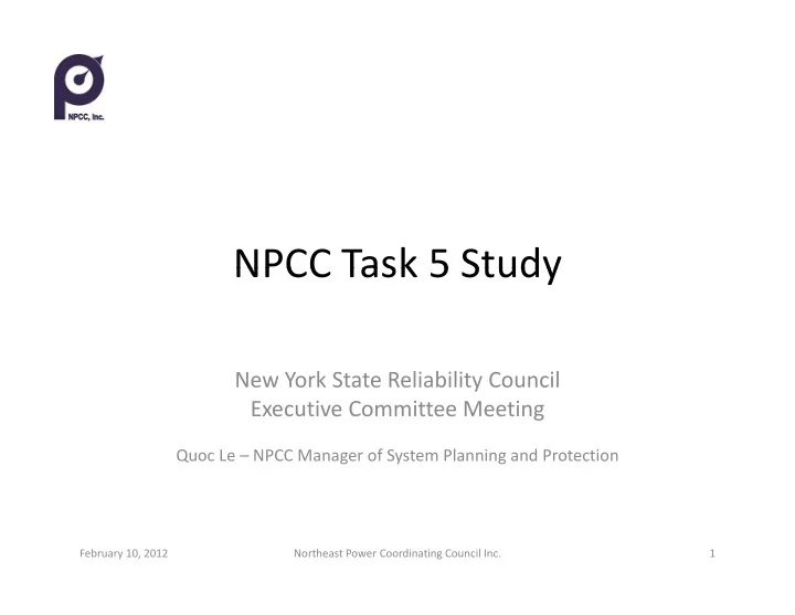 npcc task 5 study npcc task 5 study