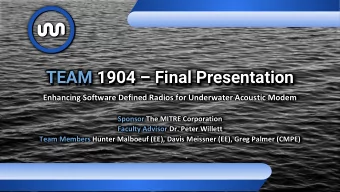 TEAM 1904  Final Presentation  TEAM 1904  Final Presentation  TEAM 1904  Final