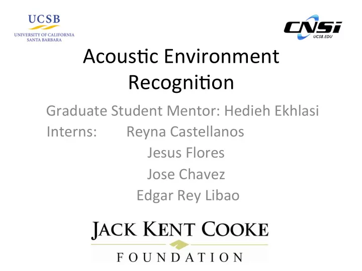 acous c environment recogni on