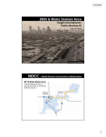 University of Colorado A Line  Tonight  Presentation (35 min)  Project Updates