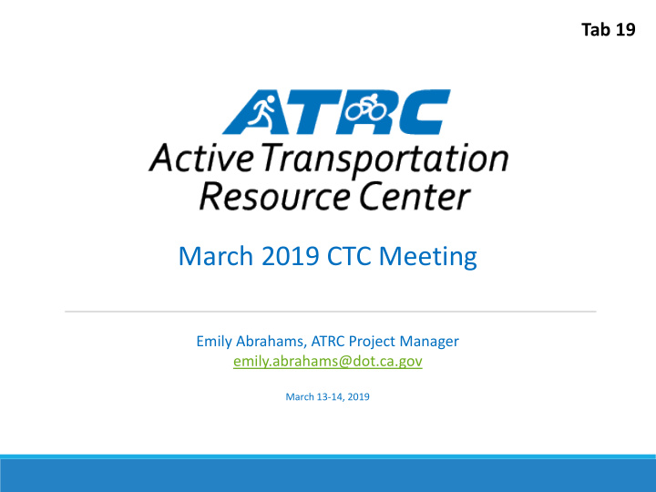 march 2019 ctc meeting
