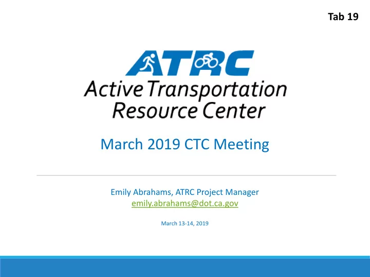 march 2019 ctc meeting