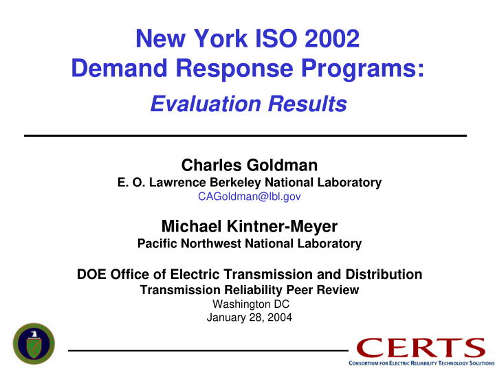 new york iso 2002 demand response programs