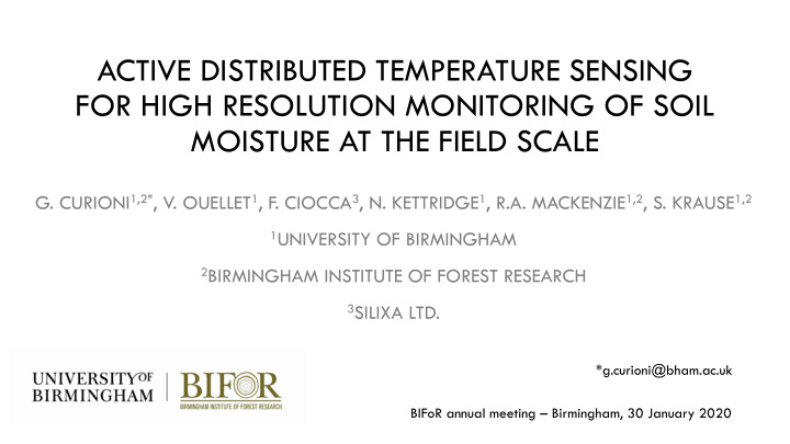 for high resolution monitoring of soil