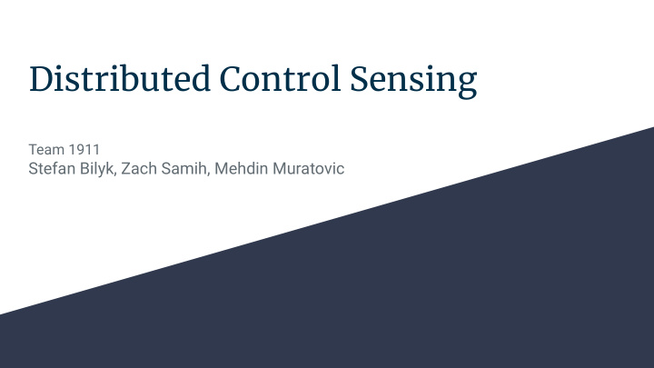 distributed control sensing