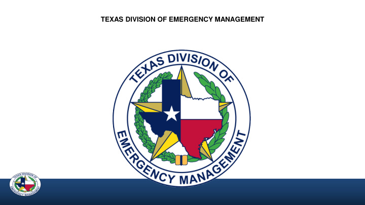 texas division of emergency management tdem initiatives