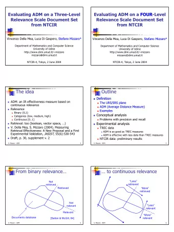 The idea  Outline  Definition  Definition    ADM: an IR effectiveness measure based on