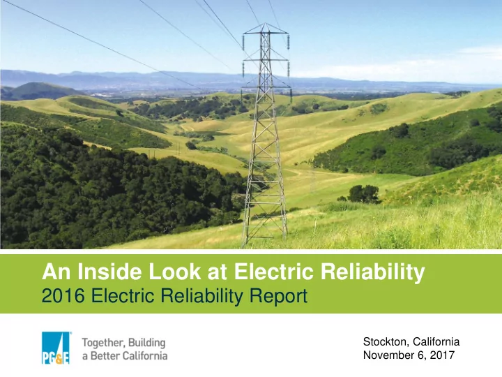 an inside look at electric reliability