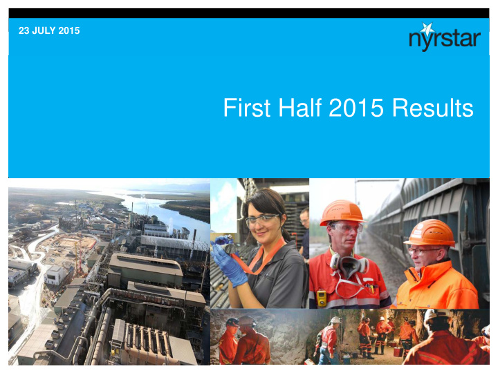 first half 2015 results