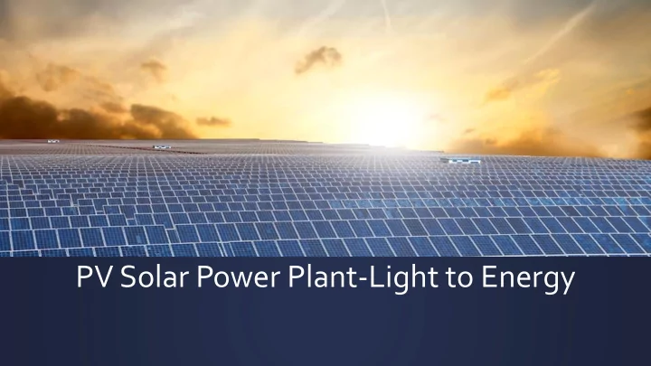 pv solar power plant light to energy story of inesing s p