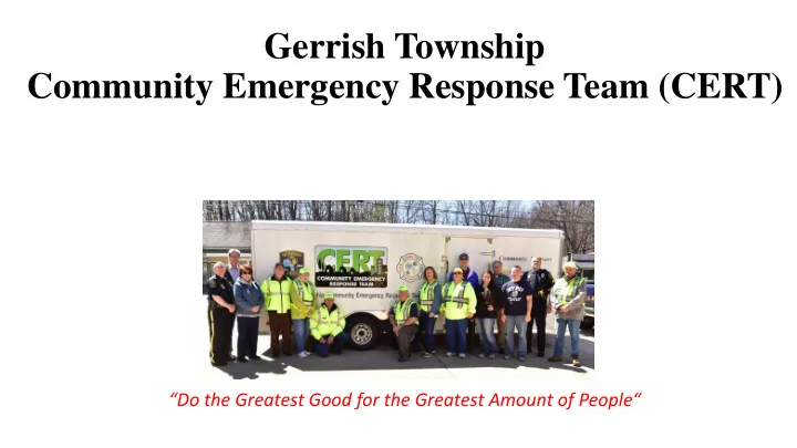 community emergency response team cert