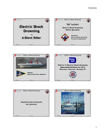 Electric Shock  Electric Shock Drowning  Safety Specialist  Drowning  Drowning    Volunteer:  A