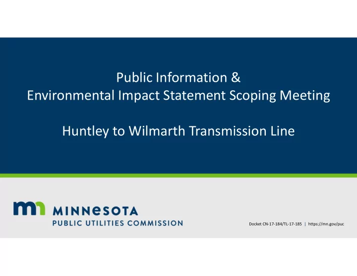 public information environmental impact statement scoping