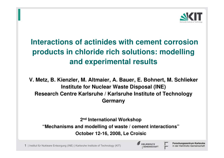 interactions of actinides with cement corrosion products