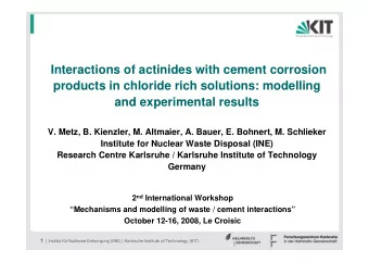 Interactions of actinides with cement corrosion  products in chloride rich solutions: modelling