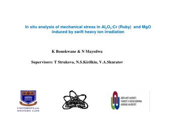 In situ analysis of mechanical stress in Al 2 O 3 :Cr (Ruby)  and MgO  induced by swift heavy ion