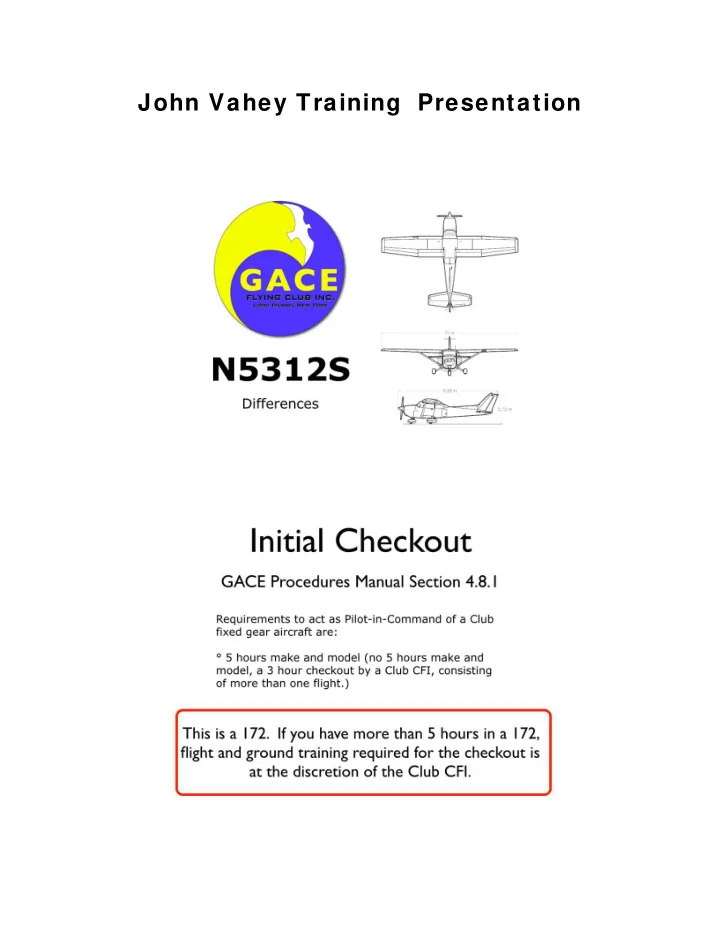 john vahey training presentation v speeds