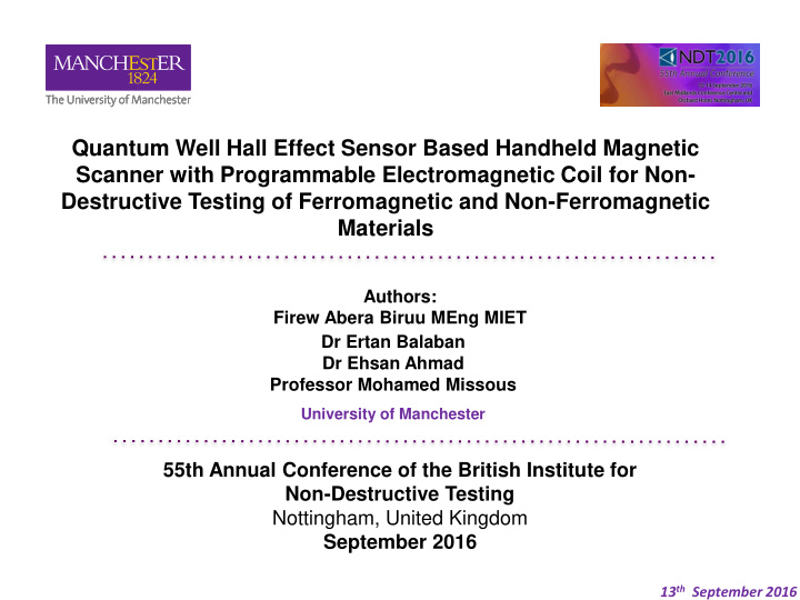 quantum well hall effect sensor based handheld magnetic