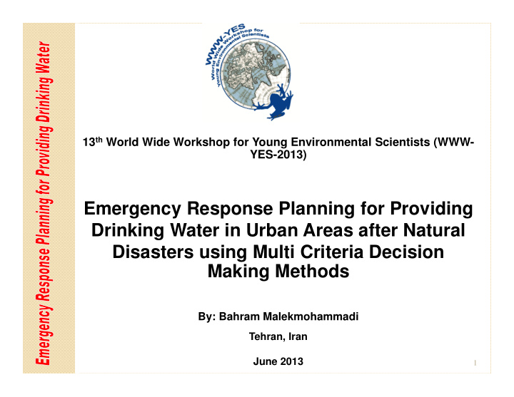 title emergency response planning for providing drinking