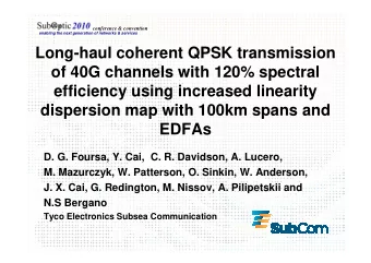 Long-haul coherent QPSK transmission  of 40G channels with 120% spectral  efficiency using