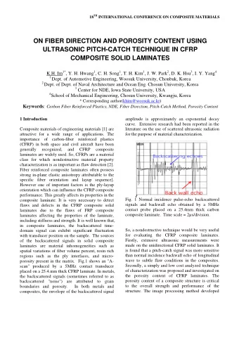 ON FIBER DIRECTION AND POROSITY CONTENT USING  ULTRASONIC PITCH-CATCH TECHNIQUE IN CFRP  COMPOSITE