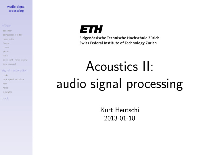 acoustics ii