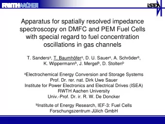 Apparatus for spatially resolved impedance  spectroscopy on DMFC and PEM Fuel Cells  with special