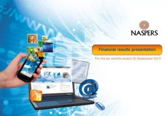 Financial results presentation  For the six months ended 30 September 2013  Important information