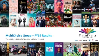 The leading video entertainment platform in Africa  Important information/forward-looking