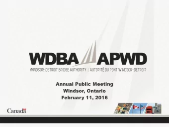 Annual Public Meeting  Windsor, Ontario  February 11, 2016 Canada  US Trade  Windsor-Detroit