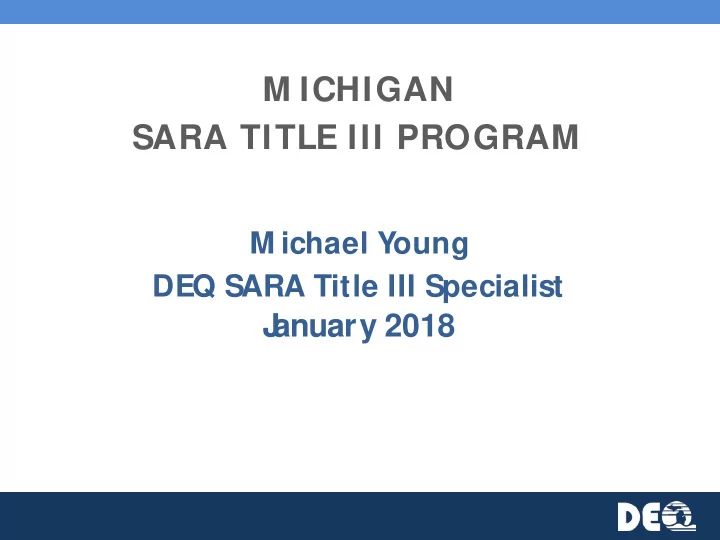 m ichigan sara title iii program