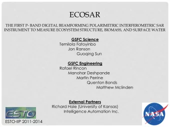 ECOSAR  THE FIRST P- BAND DIGITAL BEAMFORMING POLARIMETRIC INTERFEROMETRIC SAR  INSTRUMENT TO