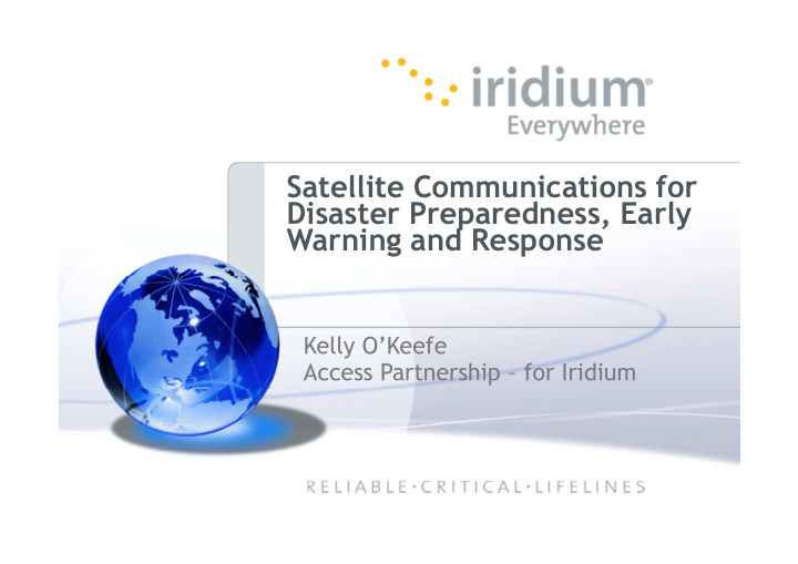 satellite communications for disaster preparedness early
