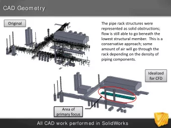 CAD Geometry  Original  The pipe rack structures were  represented as solid obstructions;  flow is