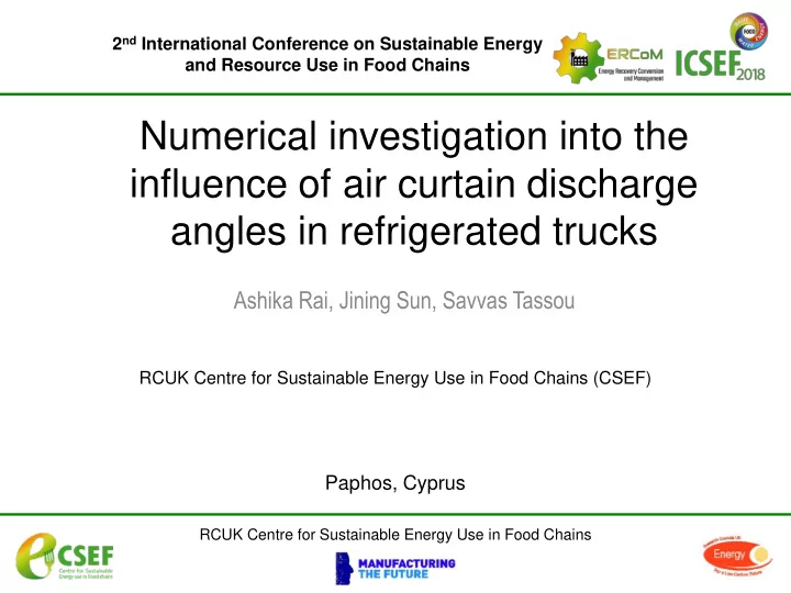 numerical investigation into the influence of air curtain